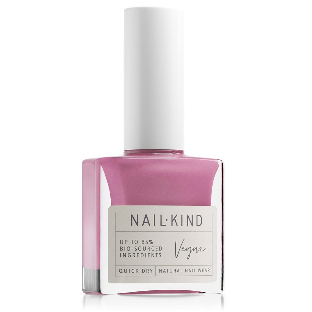 NAILKINDPink Nail Polish - Rosé Rosé - Pearlescent Pink High-Gloss Nail Varnish - Vegan Nail Lacquer - Peta Certified Cruelty Free - Quick Drying Long Lasting - Chip Resistant Manicure - 8ml
