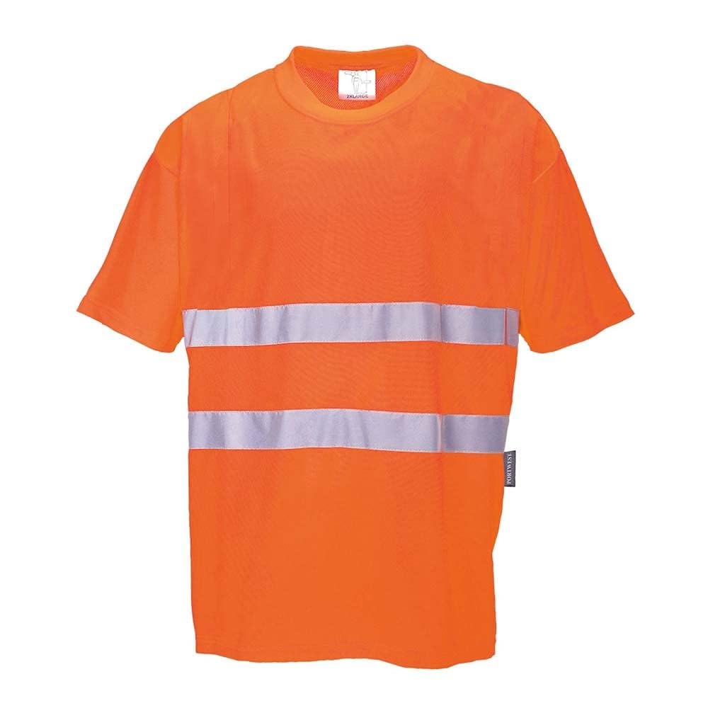 Portwest Cotton Comfort T-Shirt Orange Size: M Colour: Orange, Size: M