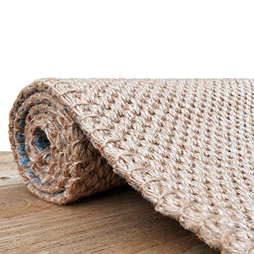 Sisal Jute Tejido A Mano Alfombras Sano No-resbalón Humedad-Prueba Grueso Alfombra para Sala De Estar Dormitorio,Fibra Natural Alfombra Marrón Claro 200x300cm(79x118inch)