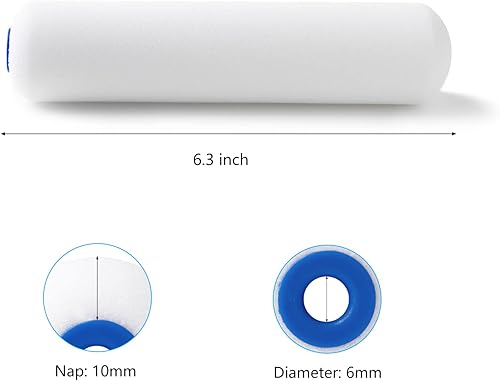 Miniatura 6 de Mister Rui Rodillo de pintura de espuma, paquete de 36, cubiertas de rodillos de espuma de alta densidad de 6 pulgadas, rodillos de esponja de