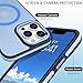 Telaso Magnetic for iPhone 13 Pro Max Case, iPhone 13 Pro Max Phone Case Compatible with Magsafe Translucent Matte Back Soft TPU Bumper Protective Contrasting Colors iPhone 13 Pro Max Case, Blue/Black