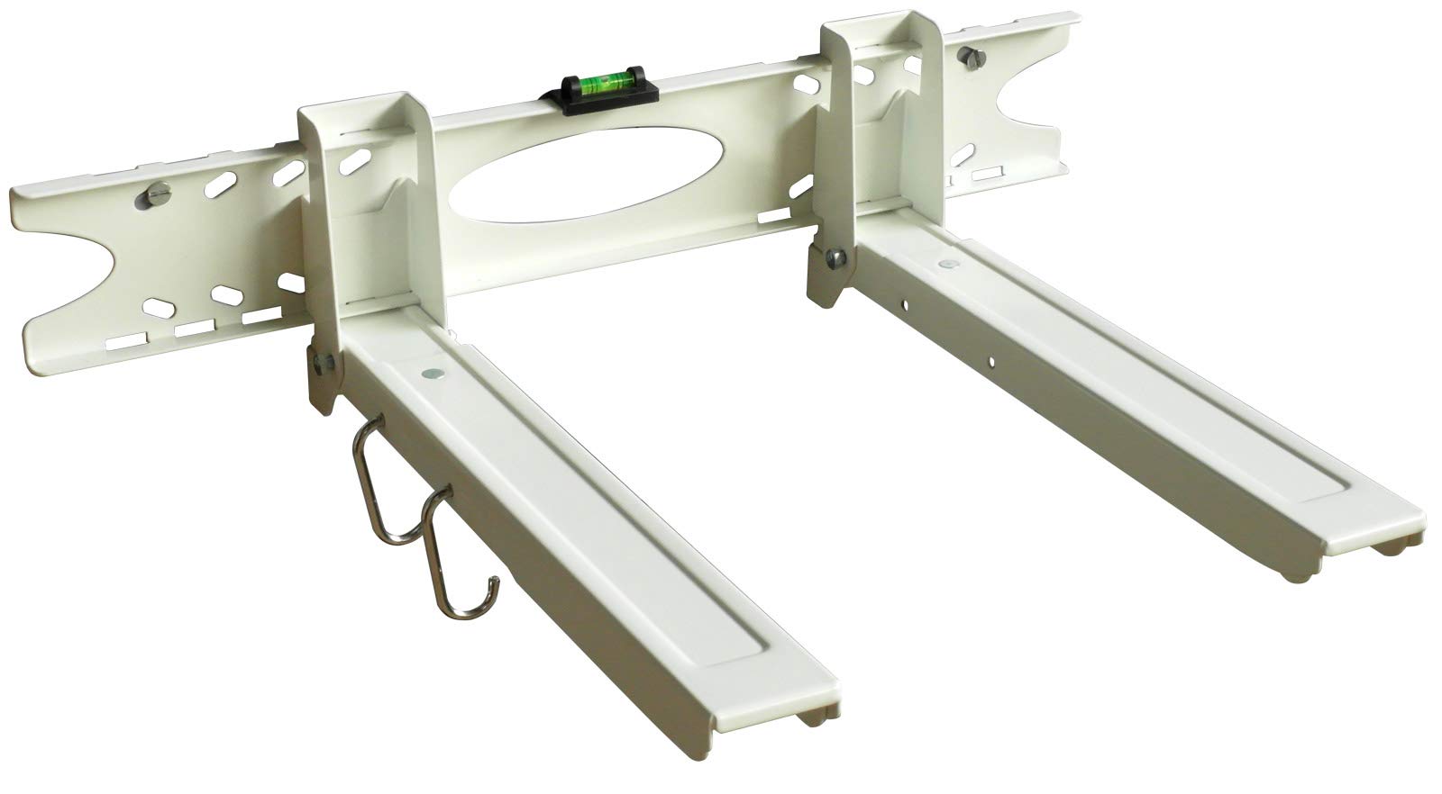 Ausziehbare Mikrowellen Wandhalterung 32-52 cm belastbar bis 20 kg - Halter für Pizzaofen Backautomat Mini-Ofen mit Befestigung weiß Modell: H75W