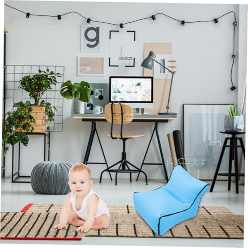 Siège gonflable pliable léger et compact avec nylon bleu ciel résistant - 5