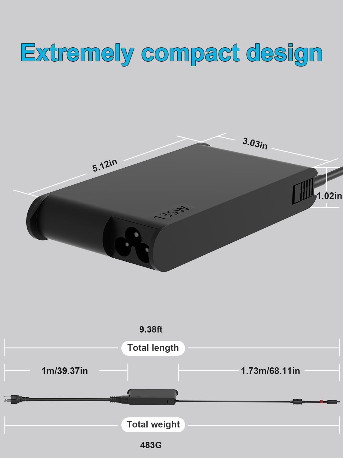 135W USB-C Chargeur pour Lenovo ThinkPad Z16 P16s P15s P14s E16 E15 E14 T16 Yoga/Slim Pro 9 7 6 7i 9i Book 9 ThinkBook 16 14p 14 15 14s IdeaPad Slim/Pro 9 7 5 Legion 9 Ordinateur Portable ADL135YSDC3A