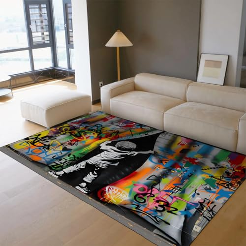 Tapis doux 100x150cm lavable au design de rue et finitions soignées - 4