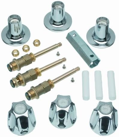 DANCO Bathtub and Shower 3-Handle Remodel/Rebuild Trim Kit for Price Pfister Verve Faucets | Knob Handle | 12H-2H, 12H-2C, 12H-18D | Chrome (39619)
