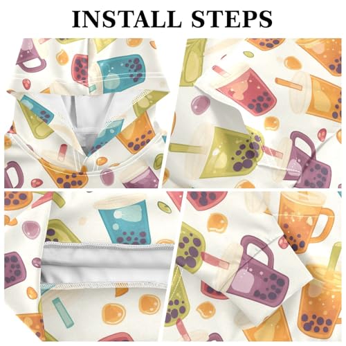 Bubble Tea Pattern Unisex Kids Sweatshirt Crewneck Hooded Pullover Hoodies Kangaroo Pocket3