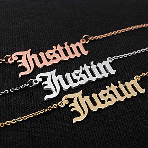 Sterling Silver Personalized Nameplate Custom Old English Name Necklace3