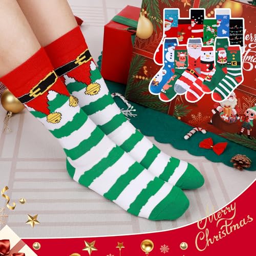 Calcetines de Navidad para mujer divertidos de algodón suave 2