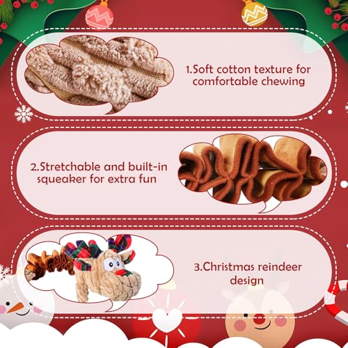 Juguete mordible sonoro navideño para perros miniatura 3