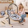 Swegrow 2-in-1 Baby Bouncer, Portable Newborn Bouncer Seat with 3 Adjustable Heights, Rocker and Stationary Options, Infant Rocker Chair with Hanging Toys (Gray) #5