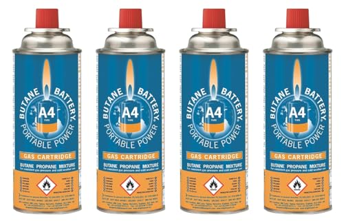 TGO Ventilkartusche 230g z.B. für Kartuschenkocher Bright Spark, 4er Pack