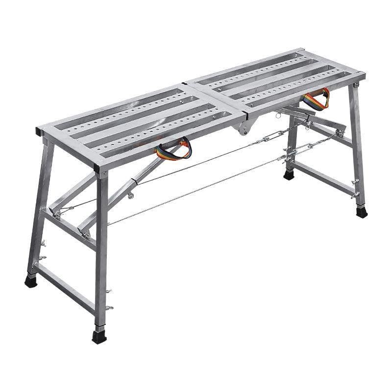 Escalera de andamio plegable portátil ajustable, plataforma de trabajo resistente de 400 kg, torre y banco de acero al carbono, 200 cm de altura para un uso seguro