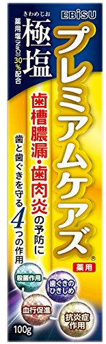 エビス 　極塩プレミアムケアズ　 100g　15本セット Amazon | エビス 歯磨き粉 極塩 プレミアムケアズ 100g | エビス