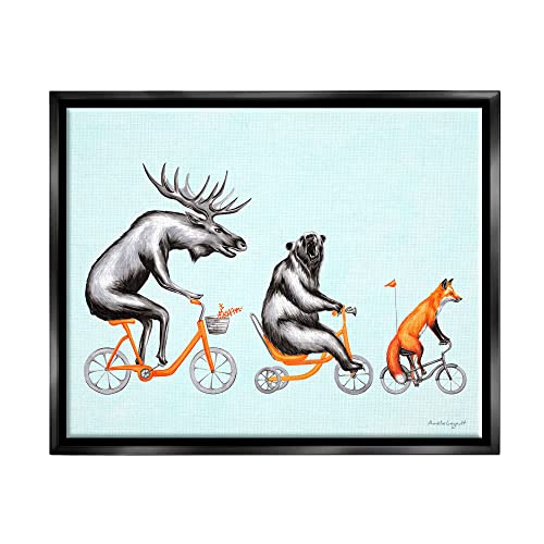 Stupell Industries Wildlife Animals Riding Bikes Moose Bear Fox, Design by Amelie Legault