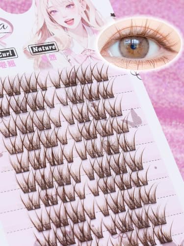 80PCS C curl brown style Eyelash Extension Winged Individual Lashes Natural Segmented Eyelash Bundles Makeup Tools image 4