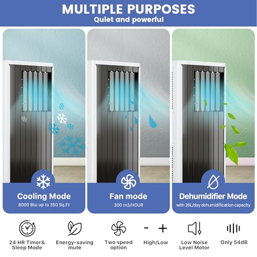 Takywep BM73QZAAWO7WKTL-LZ1IBW3I 8000Btu Portable Air Conditioners, 3-In-1 Portable Conditioner With Lcd Display Remote Control, Compact Ac Unit Cools Rooms Up To 350 Sq. Ft thumb #3