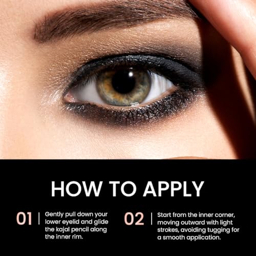 Image of MARS Ziddi Kajal Pencil upto 12 Hours Long Stay Kajal | Rich Black Pigmentation | Smudgeproof & Water Resistance | Effortless One Swipe Application (1.4gm) Black)