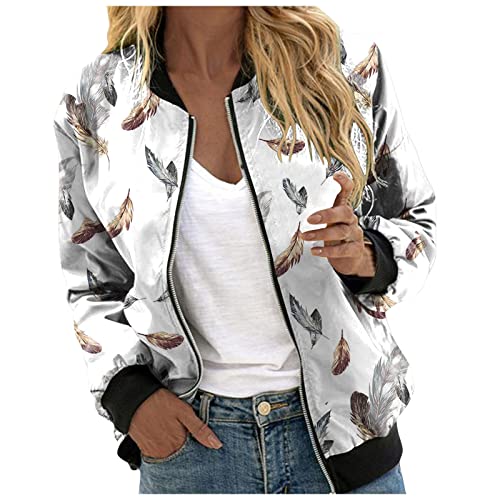 Blingko Bomberjacke Damen Damenjacke mit Taschen Leichte Jacken Light...