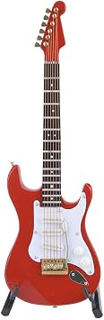 Classic Guitar Musical Instrument Model Wooden Electric Guitar Ornaments Basswood Crafts Red Black White White Coffee 18cmRed