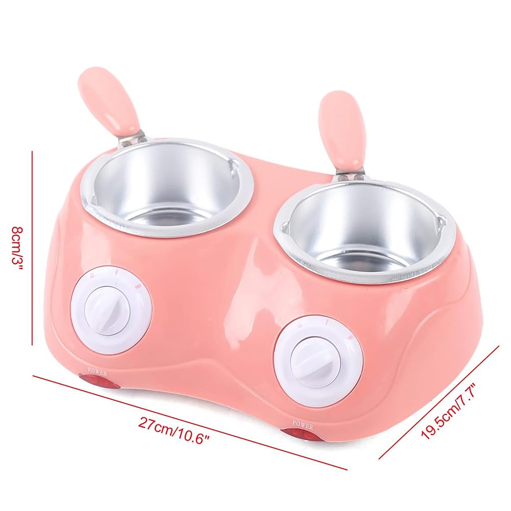 TsoLay Fondoir à Chocolat, Mini Kit de Fondue Électrique avec Double Pot de Fusion, Capacité 500 G, Contrôle de Température Indépendant et Commutation 45 ℃/70 ℃, pour Chocolat au Lait