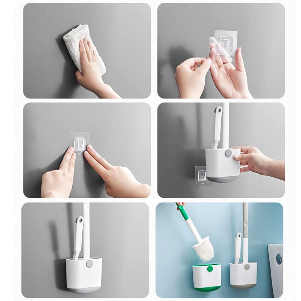 Scopino per WC in silicone con supporto da parete, setole in TPR per una pulizia profonda e design ergonomico, salvaspazio, manico antiscivolo, ideale per uso domestico e bagno