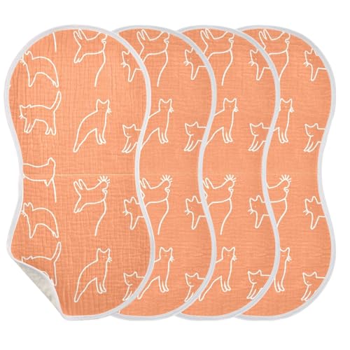 Baby Burp Cloths, Soft Absorbent Burping Cloths for Babies, Cotton Milk Spit Up Rags, Large Size for Newborns, Baby Boys and Girls (Playful Cat Poses)3