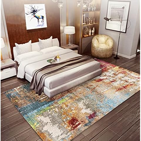 Small Area carpet 80 x 120 cm Soft Carpets, Indoor Entryway Rug Floor Mats for House Entrance Hallway Dinner Table,Nordic abstract decoration,multicolor,80 x 120 cm Cover