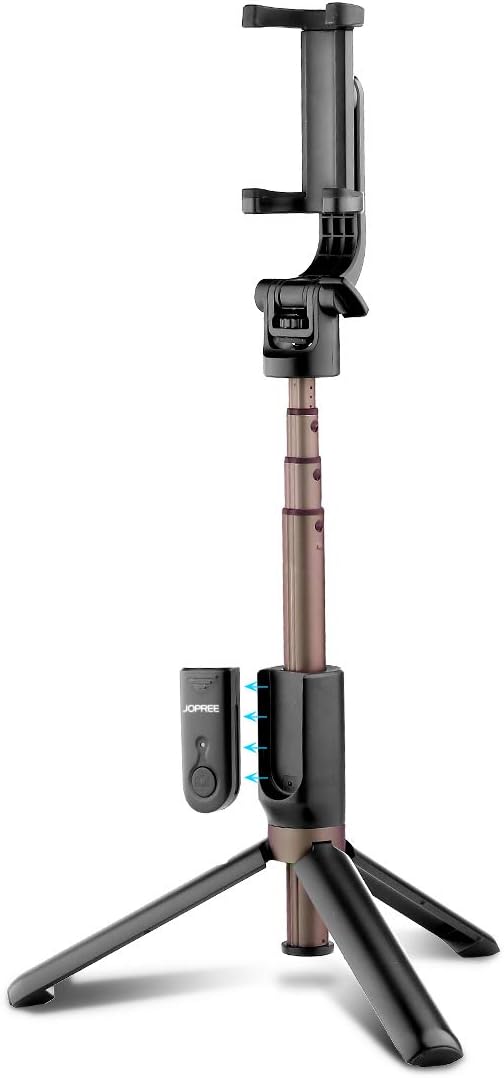 Selfie Stick, Jopree Bluetooth Selfie Stick with Wireless Remote Shutter, 4 in 1 Mini Pocket 360 Degree Rotation Extendable Tripod Aluminum Alloy for Gopro iPhone/Samsung/Android/Other Smart Phone
