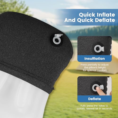 Camping Pillow with Removable Cover - Ultralight Inflatable Pillow for Camping Lightweight, Ergonomic and Washable for Camping, Hiking, and Travel Blue - Image 5