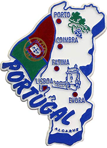 Imán Refrigerador Contorno de Portugal 2x3 pulgadas miniatura 1