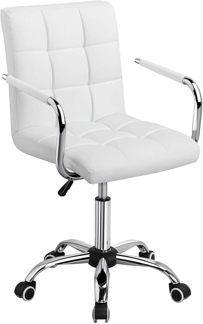 Yaheetech Adjustable Home Office Chair Leather Computer Desk Chair Mid
