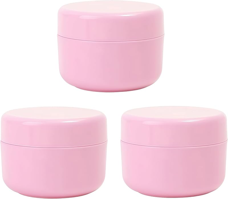 ASTRQLE Frascos Cosméticos Recarregáveis de Plástico Rosa, 100 mL, com Tampa de Rosca, 3 Unidades