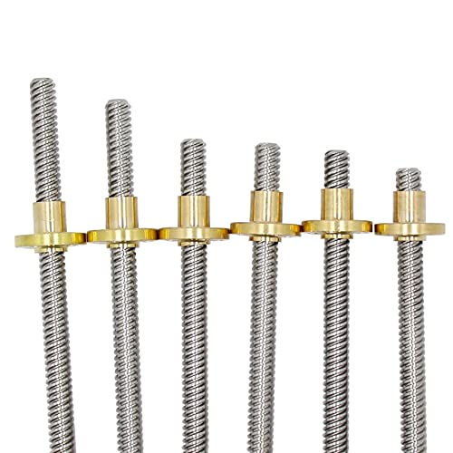 Lysee 3D Printer Parts & Accessories - 304 Stainless Steel Lead Screw 250/300/330/350/400/500mm Diameter 8mm with Brass Nut T8 Lead Screw Nut for 3D Printer - (Size: 350mm)