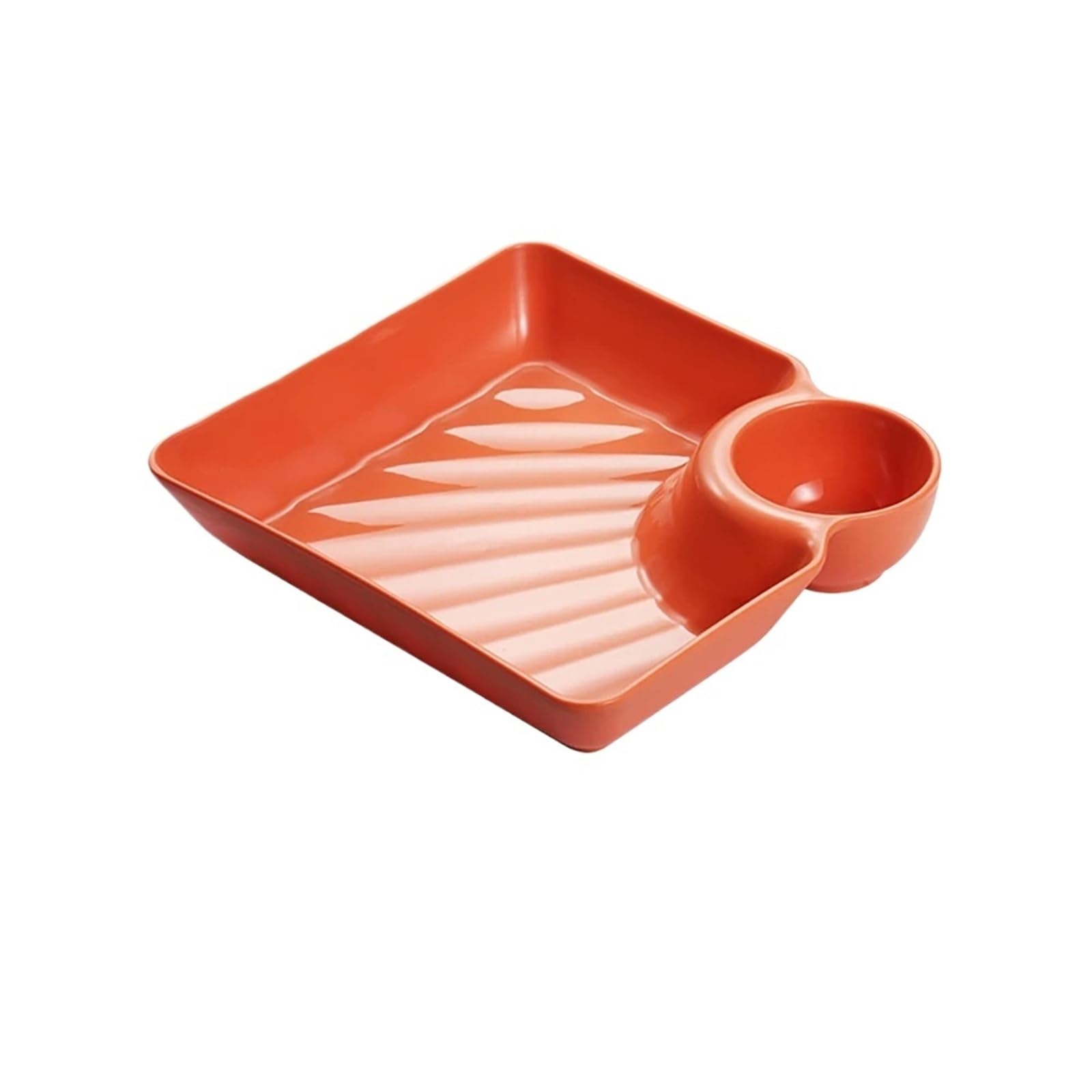 Plat en plastique avec assiette à tremper blanche pour frites et boulettes