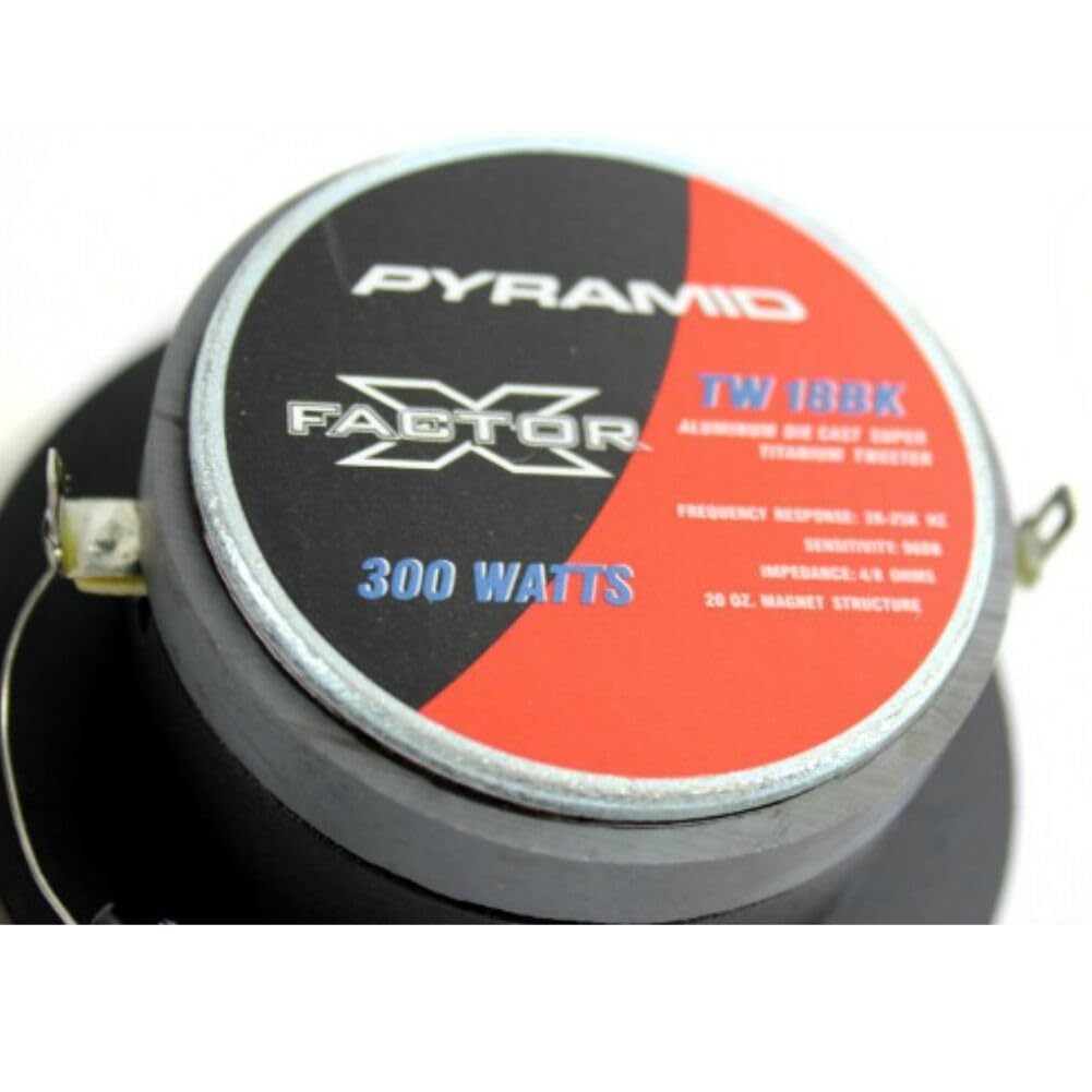 KIT SET PER PYRAMID TW18BK 2 SUPER TWEETER neri e rossi 150 watt rms 300 watt max da 9,80 cm di diametro con ridotta profondità solo 3,90 cm sensibilità 98 db spl, a coppia + condensatori omaggio