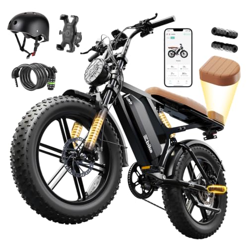 Image of SISIGAD Electric Bike for Adults, 1500W Peak Motor E Bike with 48V 15 /15 * 2Ah Battery, 60-100 Miles Range Electric Bicycle, 20 inch New All-Terrain Ebike with 7 Speeds, Full Suspension