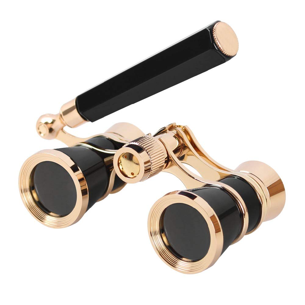Noir 3X25 Opéra Jumelles Enduit Lentille Télescope Opéra Lunettes Enduites Théâtre Verre Dame Poignée en Verre Femmes Filles Cadeaux