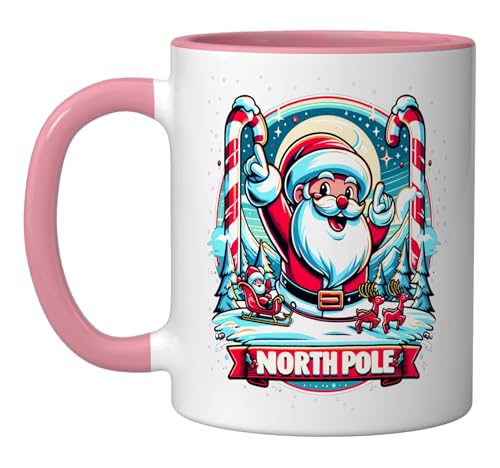 North Pole Santa Claus Candy Cane Christmas Scene...