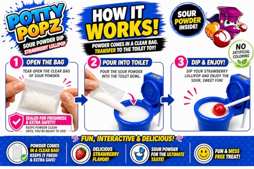 Potty Popz Toilet Candy With Sour Powder Dip (Display of 12 toys) - image 4