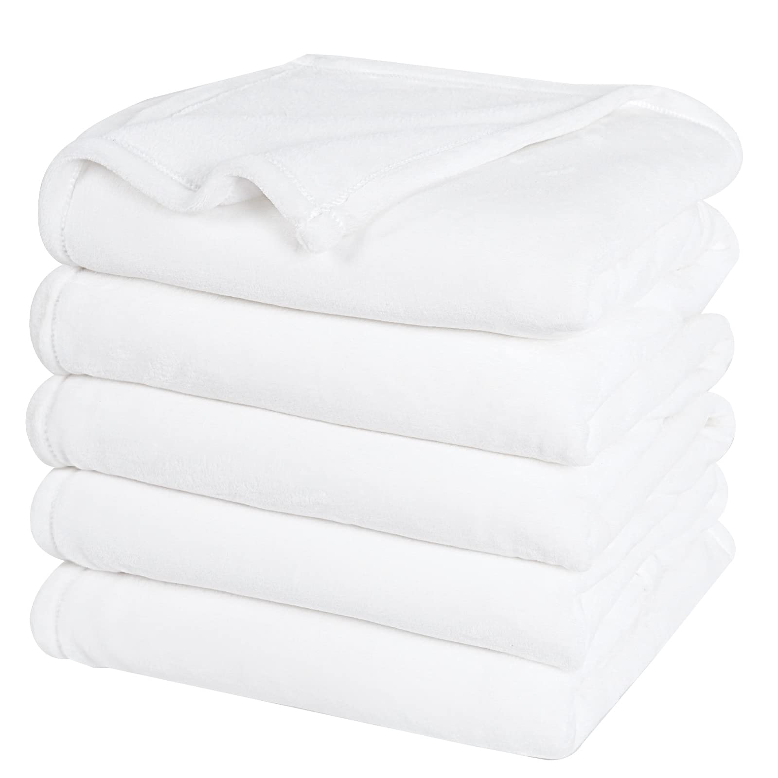 phf oversized king big fleece blanket 120"x120", no shed no pilling extra large soft blanket, giant 10'x 10' lightweight for bed, sofa travel and camping, suitable for all season, white