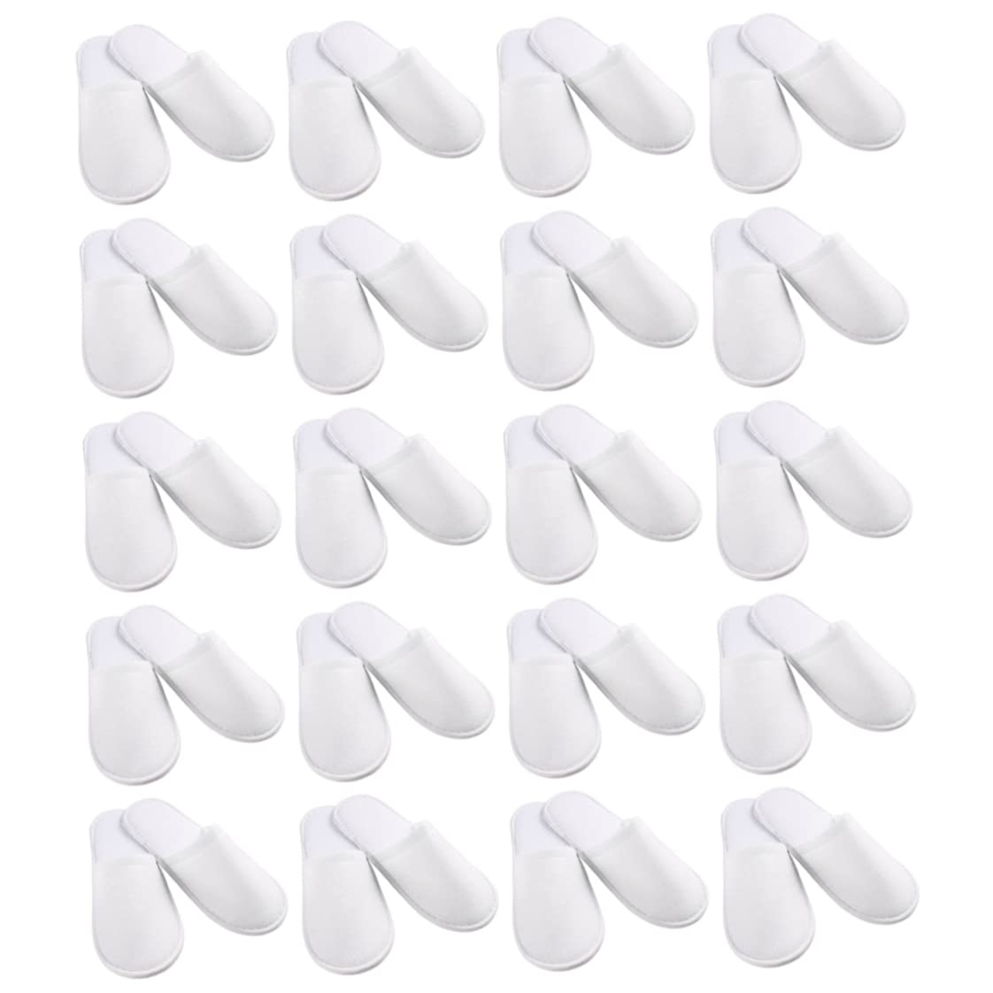 YililayDisposable Slippers,Disposable Slippers for Size 37-42 20 Pair Plush Hotel Slippers Non Slip Lightweight SPA Slippers for Women Men White