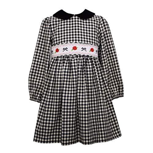 Bonnie Jean Holiday Christmas Dress - Smocked Black And White Check For Baby, Toddler And Little Girls, 12 Months #TOP2
