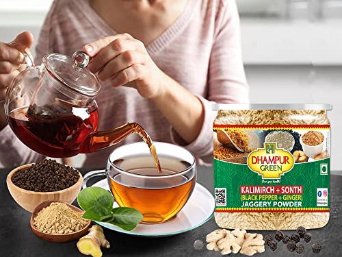 Image of Dhampurgreen Black Pepper And Ginger Jaggery Powder, 300g | Spiced Jaggery