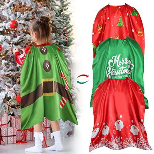 3 otters Christmas Costumes for Kids , Christmas Vacation Costumes Christmas Elf Cloak Dress Up Christmas Character Costumes Christmas Outfit With Eelk, Merry Christmas Patterns for Toddler Boys Girls Gifts