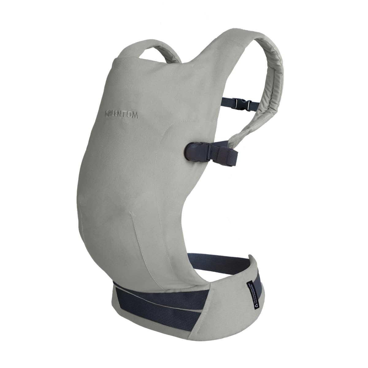 Greentom Porte-bébé ergonomique - Porte-bébé réglable - Léger - Matériau recyclé durable - Nouveau-né à tout-petit - Gris