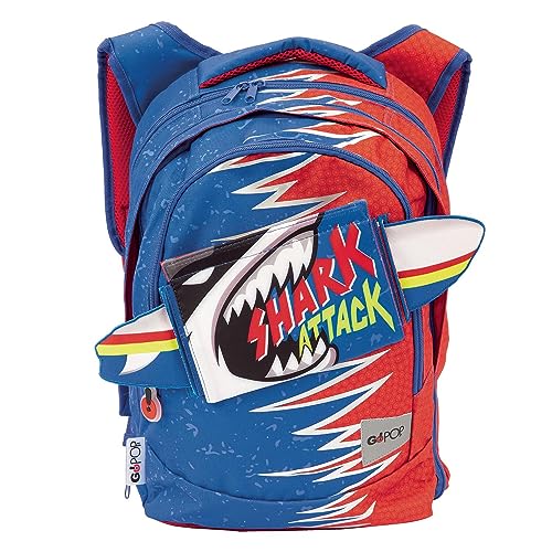 Giochi Preziosi GOPOP 2022 Zaino Estensibile Round Shark Attack, per chi si sente adrenalinico e un concentrato di energia, con schienale comfort back, tasca frontale, maniglia in tessuto, GG9K9810
