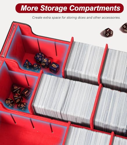 Image of TiMOVO Trading Card Dividers for Commander Deck Boxes with Built-in Slots, 12 PCS Card Supporters Separator for MTG TCG Sports Cards Organizer Box, 2.91x3.35in, Red