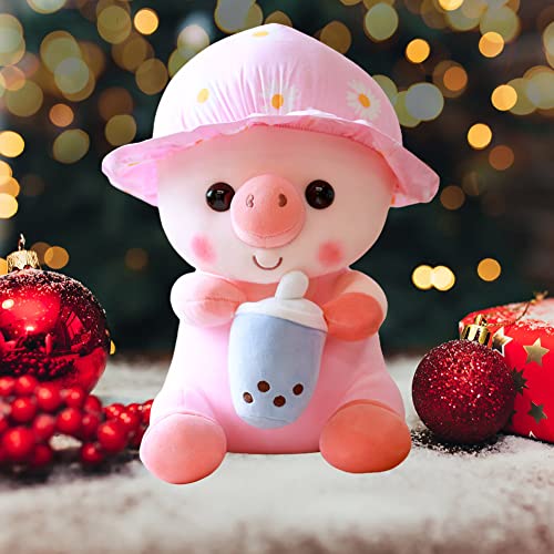 23cm Plüschtier Schwein, Kawaii Plüsch Kissen mit Bubble Tea Kuscheltier Gefüllt Plüsch Schwein Umarmungkissen Shiba Inu Plüschtier Kawaii Plushie Stofftier Spielzeug für Kinder Geschenke – Bild 6