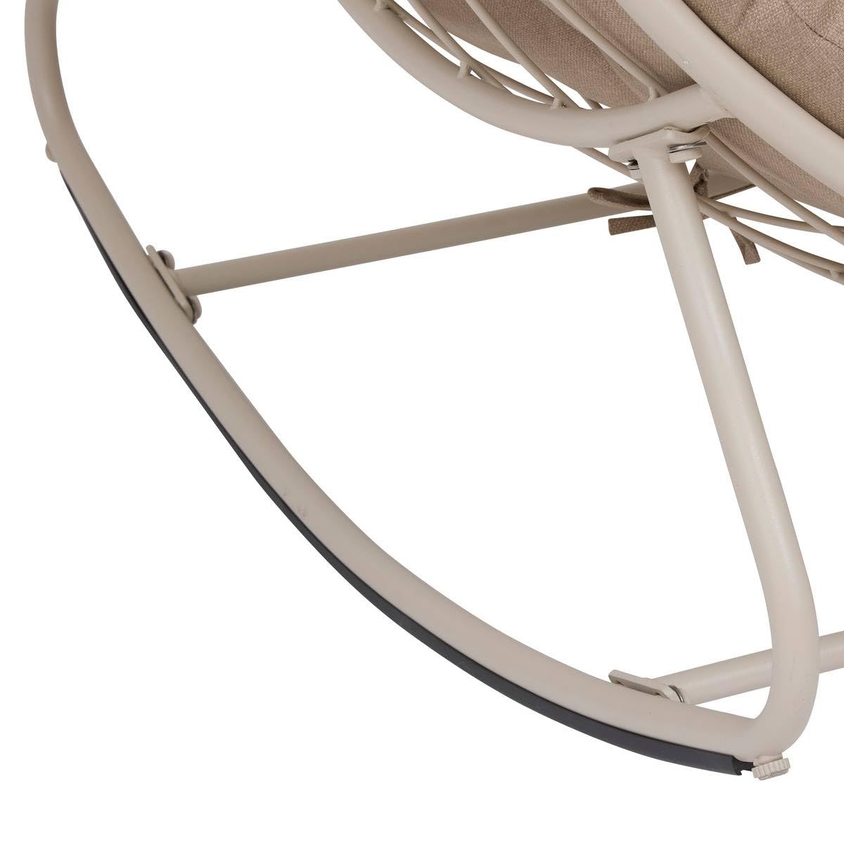 Hespéride – Fauteuil Œuf à Bascule Paopao Argile et Beige – Acier Époxy Anti‑Rouille – Coussin Capitonné Ultra Moelleux – Extérieur Jardin Terrasse – 96x109x83 cm